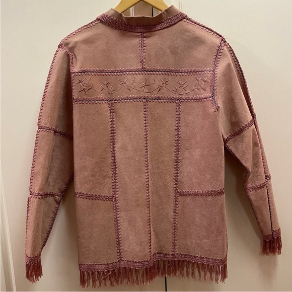 ISO (in search of) Dressbarn Pink Leather Western Jacket with Fringe - Picture 4 of 4